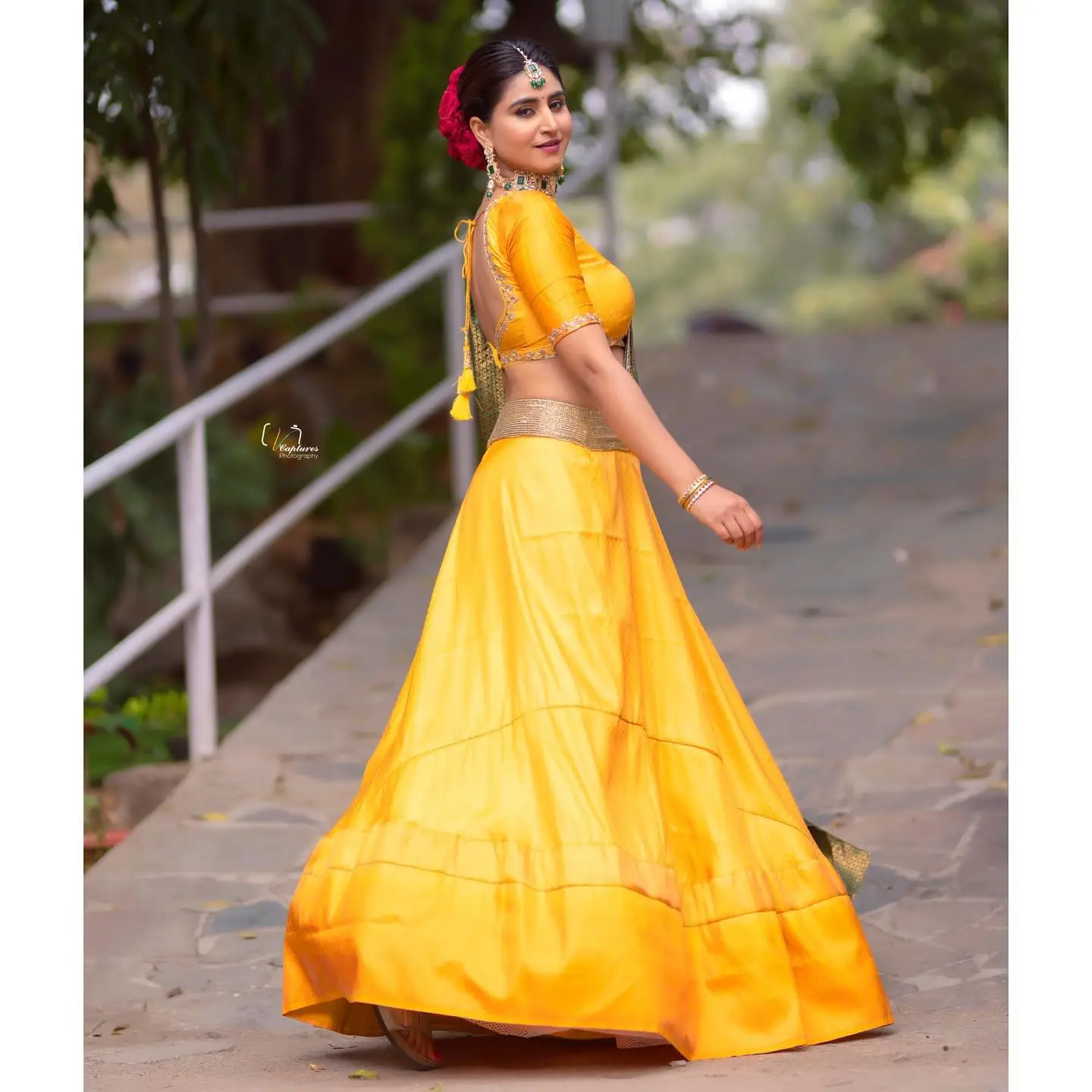 Varshini Sounderajan In Yellow Lehenga Choli